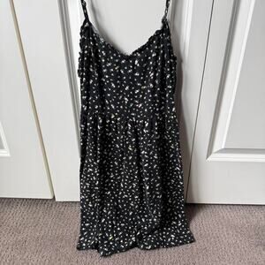 Hm black floral slip dress